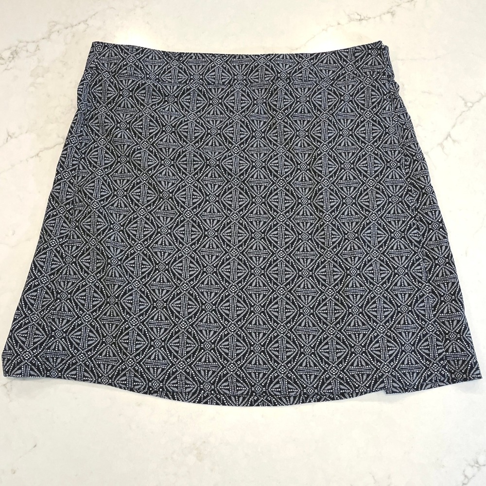 RipSkirt Hawaii Geometric Wrap‎ Skirt Womens L Black White Geo  Pocket